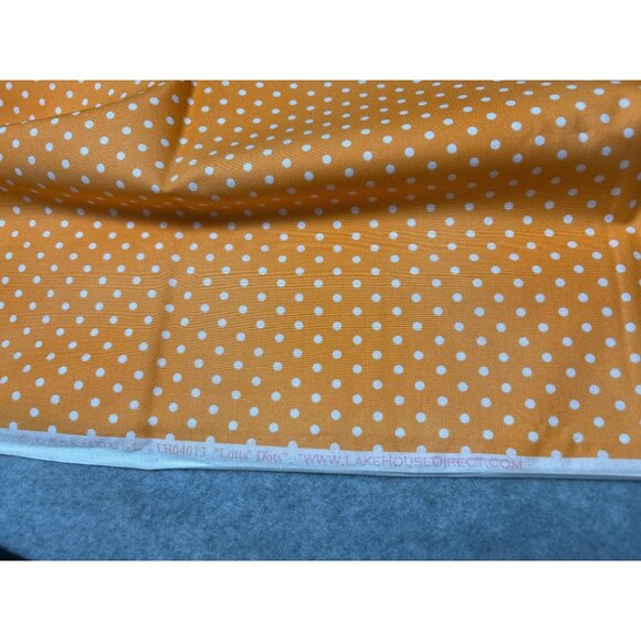 Lakehouse Direct Orange Polka Dot Cotton Fabric 28" x 44" for Crafts & Sewing - Picture 3 of 4